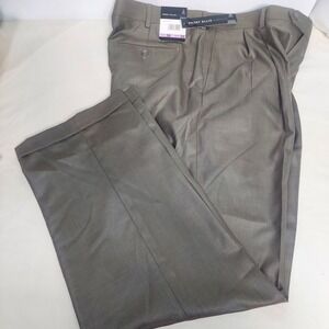 Perry Ellis America Dress Pants Men's 38x32 Pleated Front Cuffed‎ Gray Trousers